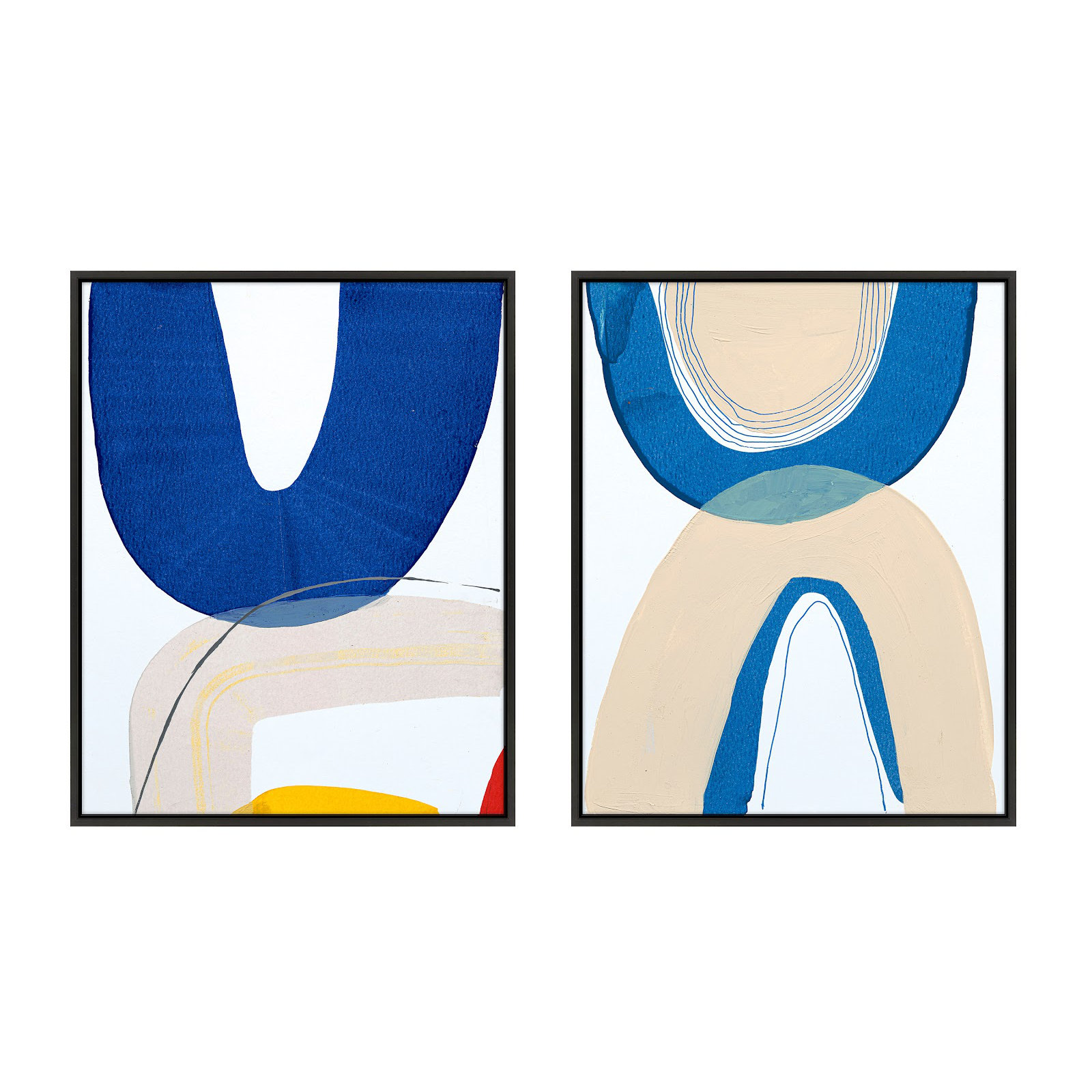 Unity Set Of 2 by Andrea Stokes, Black Framed, 30" H x 48" W x 1.38" D
