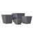 Malyna 4-Piece Tapered Square Planter Pot - Fiberstone MGO Clay with Drainage and Drill Holes for Indoor/Outdoor Use