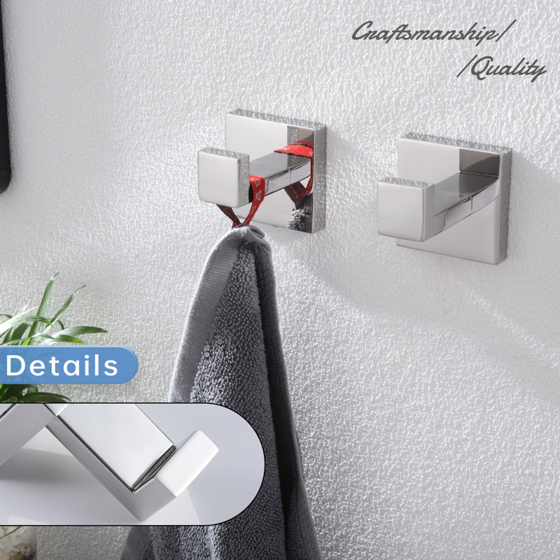 6 Piece Bathroom Hardware Set, Chrome/Polished Chrome