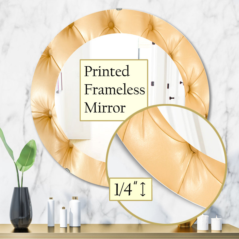 Miroir mural en cuir, H 31,5 po x l po