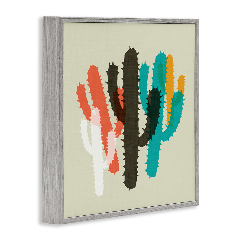 Art de giclée encadrée par chevauchement de cactus par SD Graphics Studio, Estampe numérique Farmhouse, H 17 po x l 17 po