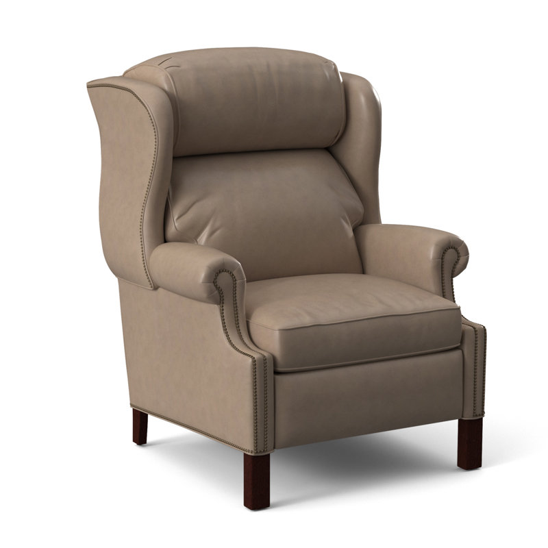 Chippendale Recliner, #9 Natural, Rio Mineral Genuine Leather, Mahogany