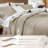 MooMee Lightweight Quilt Set 100% Washed Cotton Linen-Like Stripe Stitch Breathable All-season -114492297-114492298