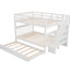 Lit superposé blanc - lit double avec escalier, lit gigogne simple et escalier de rangement attrayant avec option-76582950