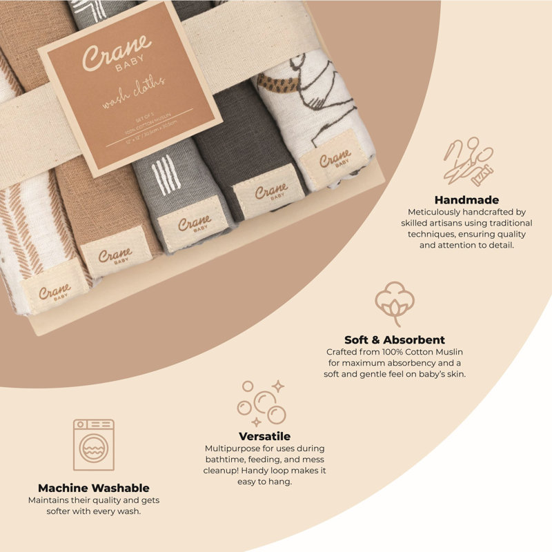 Ezra 5-pc. Wash Cloth Set (woodland Animal)