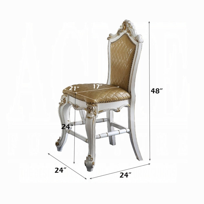 Chaise à hauteur de comptoir Picardy (ensemble de 2), Gris, Gold
