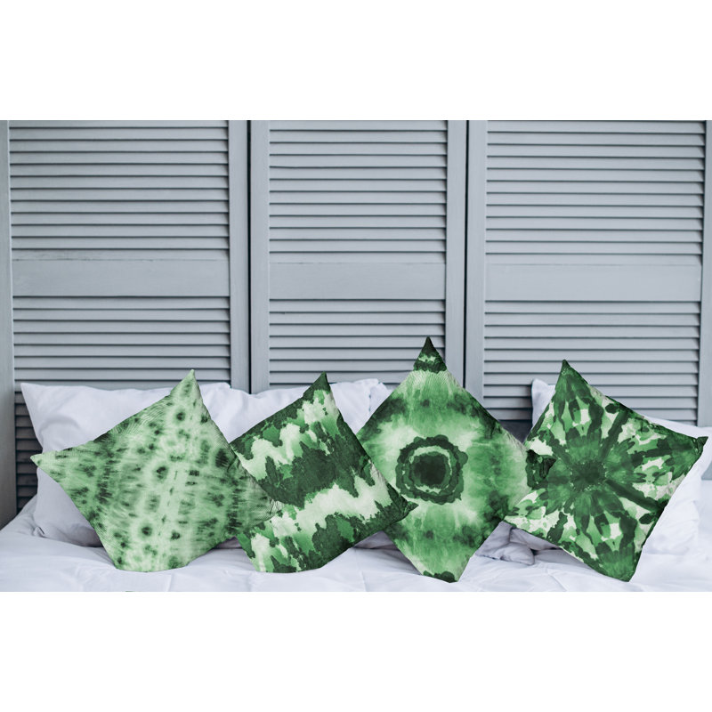 Housse de coussin Montezuma, 24 po x 24 po, Vert forêt / beige