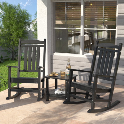 2-Person Stylish Rocking Chair Set with Coffee Table