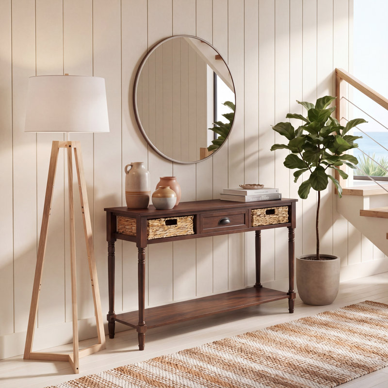 Console en bois massif 44,5 po Painswick, Chocolat noir