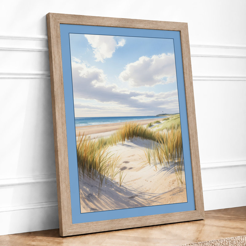 Dunes at Rest Coastal - Framed Print, A1 - 84.1 x 59.4 cm, Oak