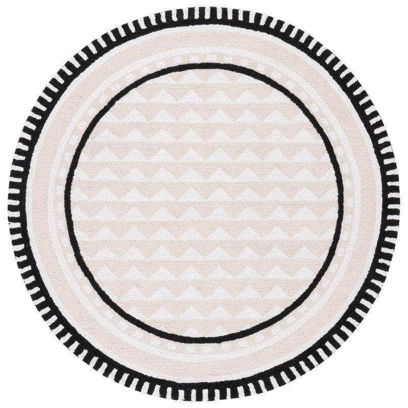 Capri Hand Tufted Performance Chevron Rug, Round 6'