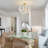 3-Light Dimmable Gold Semi-Flush Mount Ceiling Light With Clear Crystal Flower Shade-1427865460