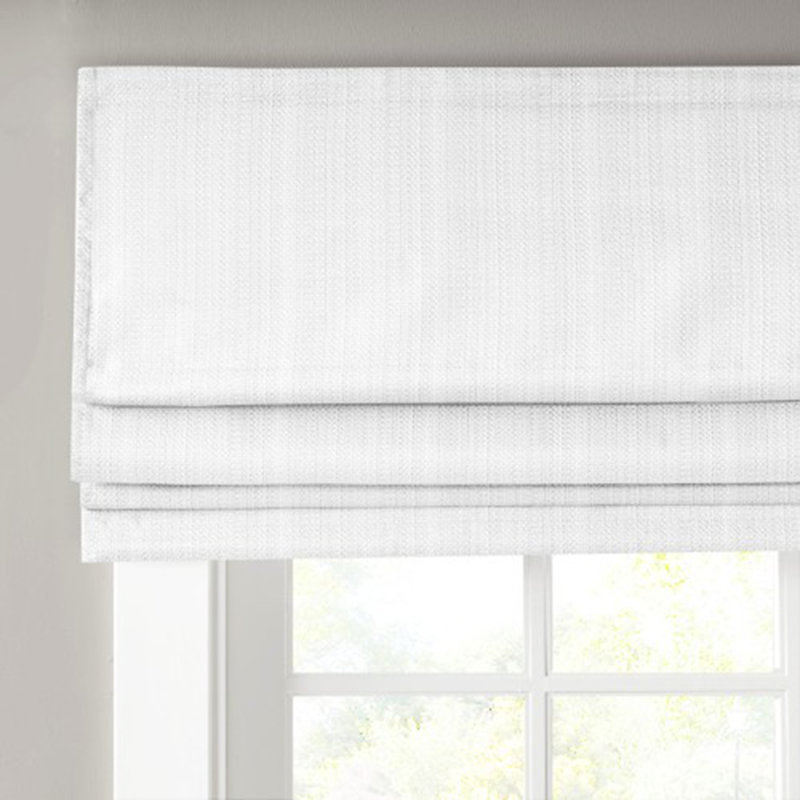 Store romain sans cordon obscurcissant Basketweave, Gris clair, L 33 po x L 64 po