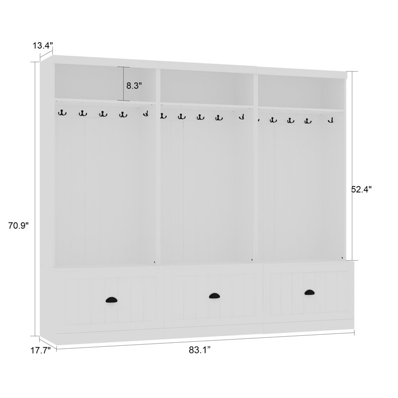 Malena Hall Tree 83.1'' Wide with Bench and Shoe Storage