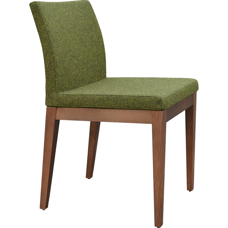 Chaise de salle à manger en bois Aria, Wenge, Laine, Charbon de bois