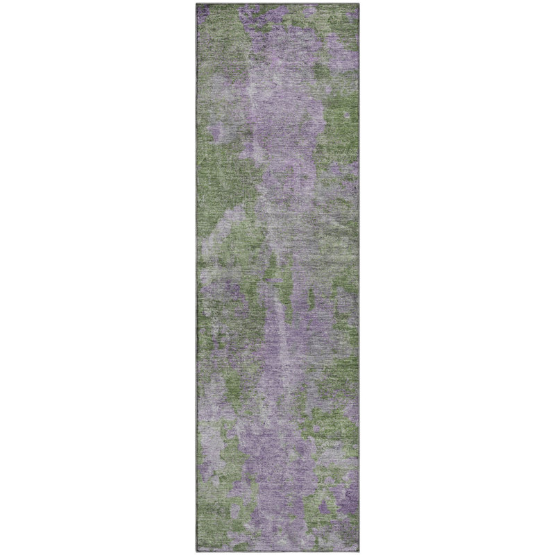Tapis vert Cerrito AMF573 lavable à la machine de qualité supérieure, Tapis de couloir 2 pi 3 po x 7 pi 6 po