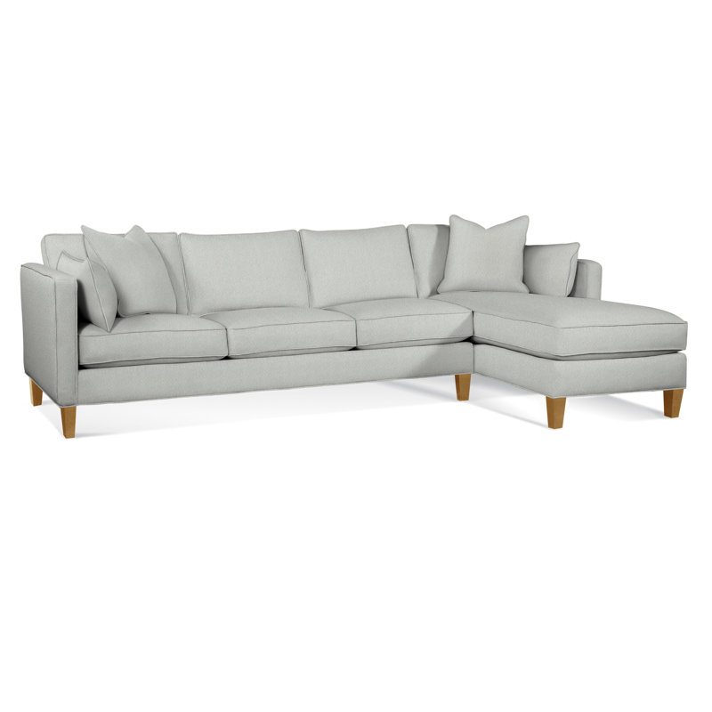 Canapé modulaire Lenox, Sunbrella beige à fines rayures; 6205-74, Orienté à droite, Miel