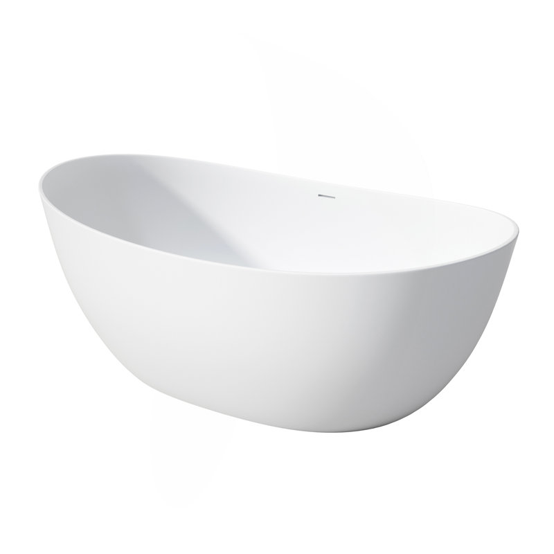 Baignoire de trempage à surface solide de 65 pouces - Baignoire profonde autoportante