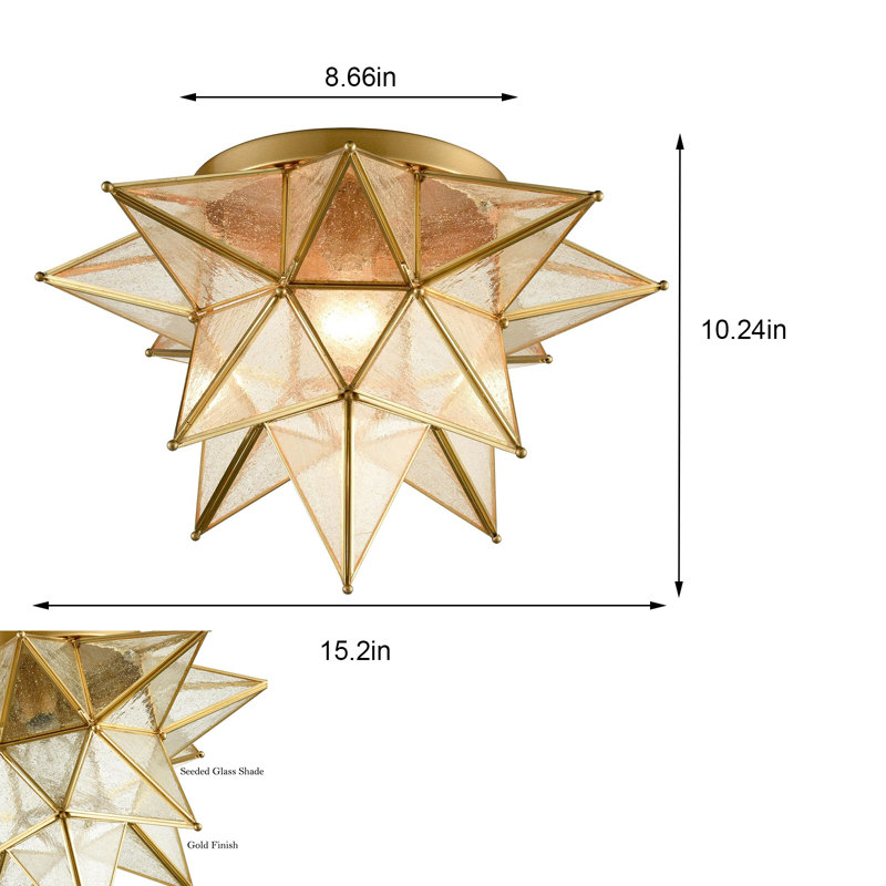 Plafonnier encastré Boho, H 10,24 po x l 15,2 po x P 15,2 po