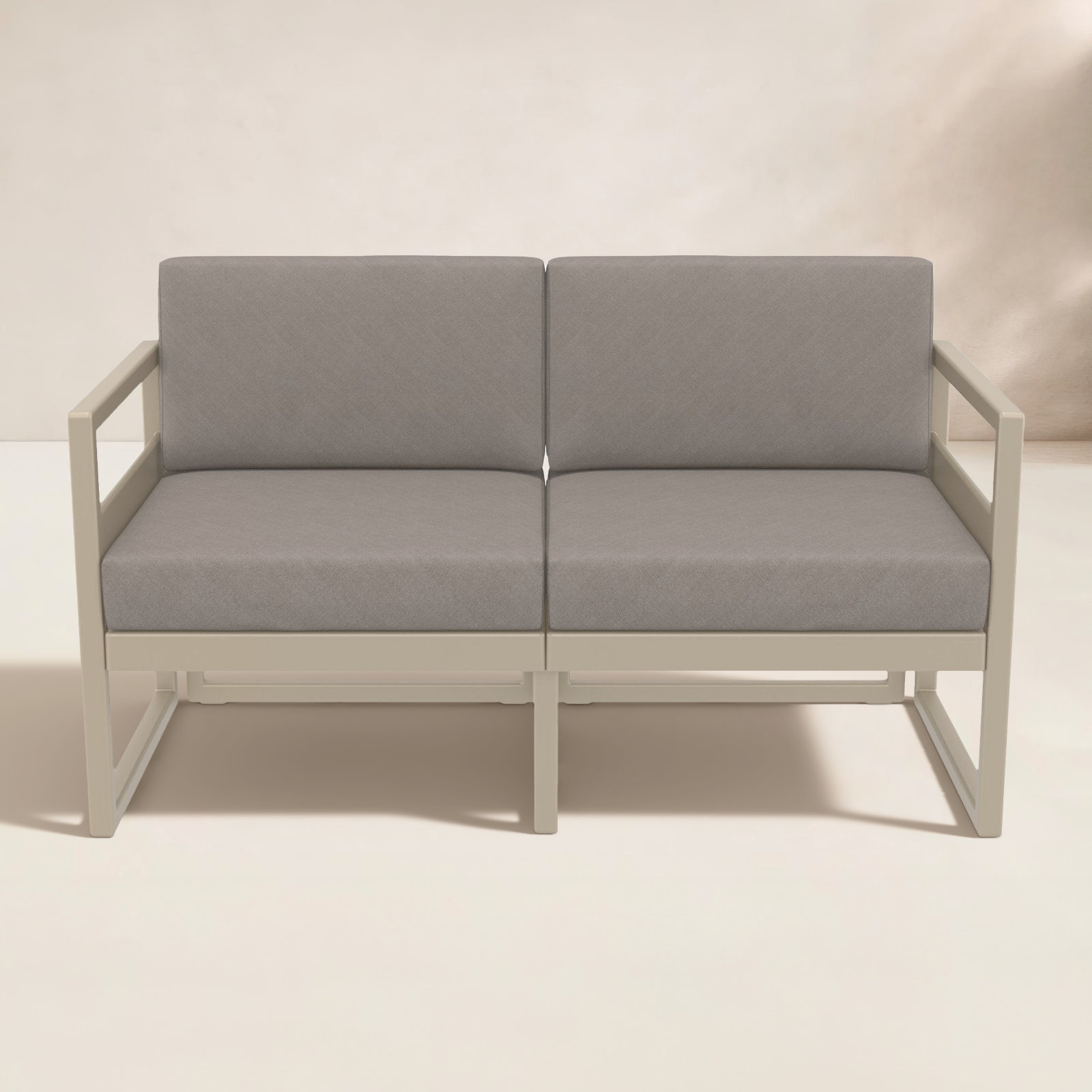 Lane 58" Sunbrella® Patio Loveseat, Taupe, Taupe