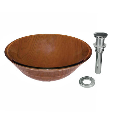 The Renovators Supply Inc. 16.25'' Brown Glass Circular Bathroom Sink