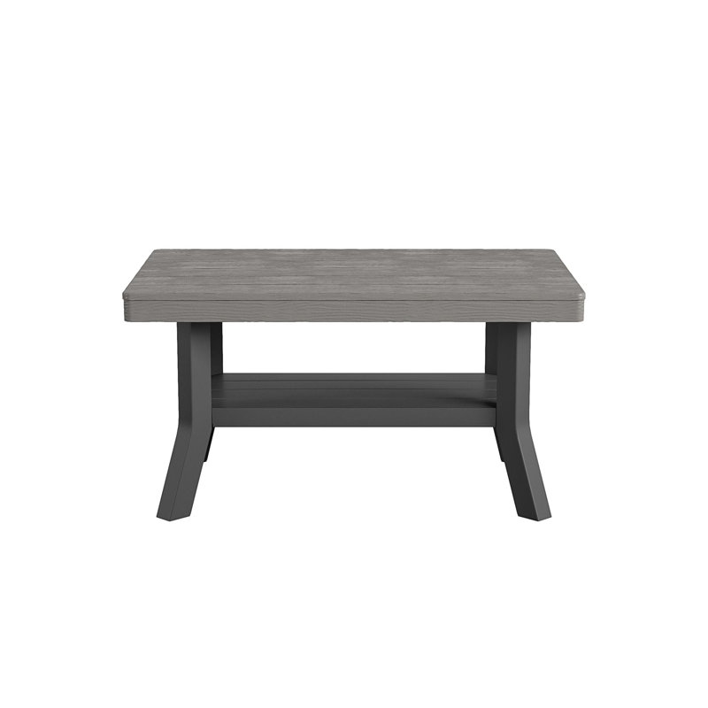 Gray Resin 4-Piece Outdoor Conversation Set with Loveseat and Armchairs