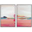  'Colorful Brushstrokes' Pink Red Pastel Abstract Landscape Painting Print on Canvas-119018379-88158615-88158614