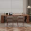 Bureau rectangulaire en bois massif noyer clair-1495834067