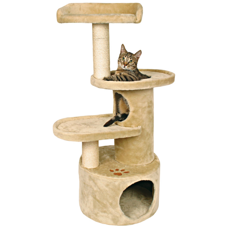 Beige Sisal and Plush 41" Cat Tree with Condo