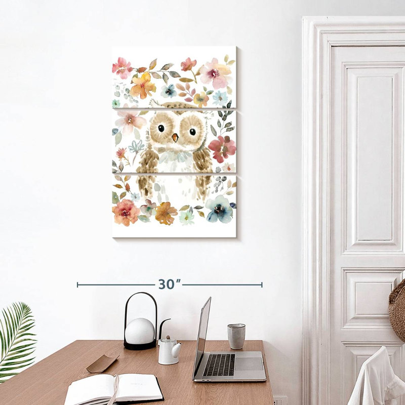 Brampt fleurs et amis chouette, H 32 po x l 20 po
