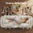  91" L-Shaped Boucle Sectional Sofa, Upholstered Curved Couch with Movable Ottoman and 6 Accent Pillows for Living Room and Apartment