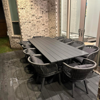 Maddielyn 10 - Person Rectangular Outdoor Dining Set with Cushions by Corrigan Studio