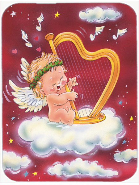 Anges en verre à caroline avec harpe saint-valentin