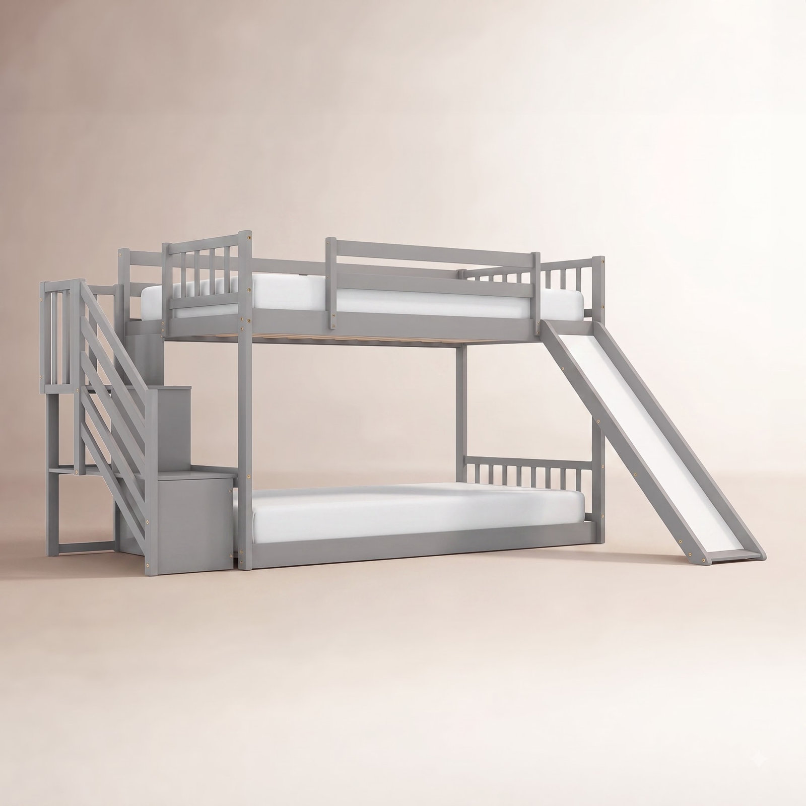 Ventura Twin Over Twin Bunk Bed, Gray