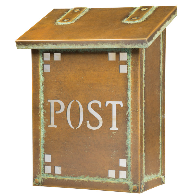 Boîte aux lettres murale Pasadena, Or irisé, Vert nouveau