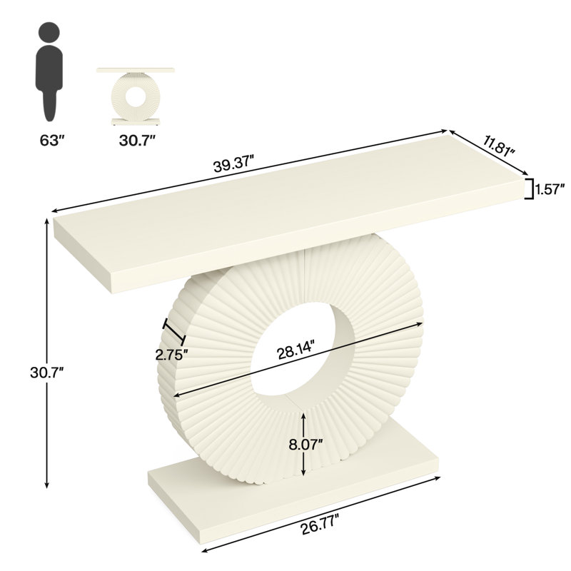 Cahner 39.37'' Console Table, White