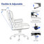 Mid Back Genuine Leather Executive Office Chair With Aluminum Frame, Swivel Computer Desk Chair-1328196403