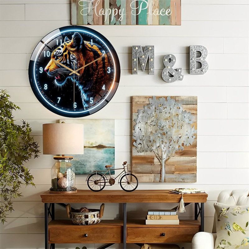 Horloge murale tigrée 12 po