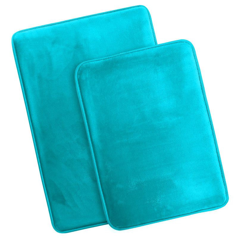 Steph Luxury Ultra Soft and Absorbent Memory Foam Bath Rug Set with Non-Slip Backing, Small: 17"W x 24"L / Large: 20"W x 34"L