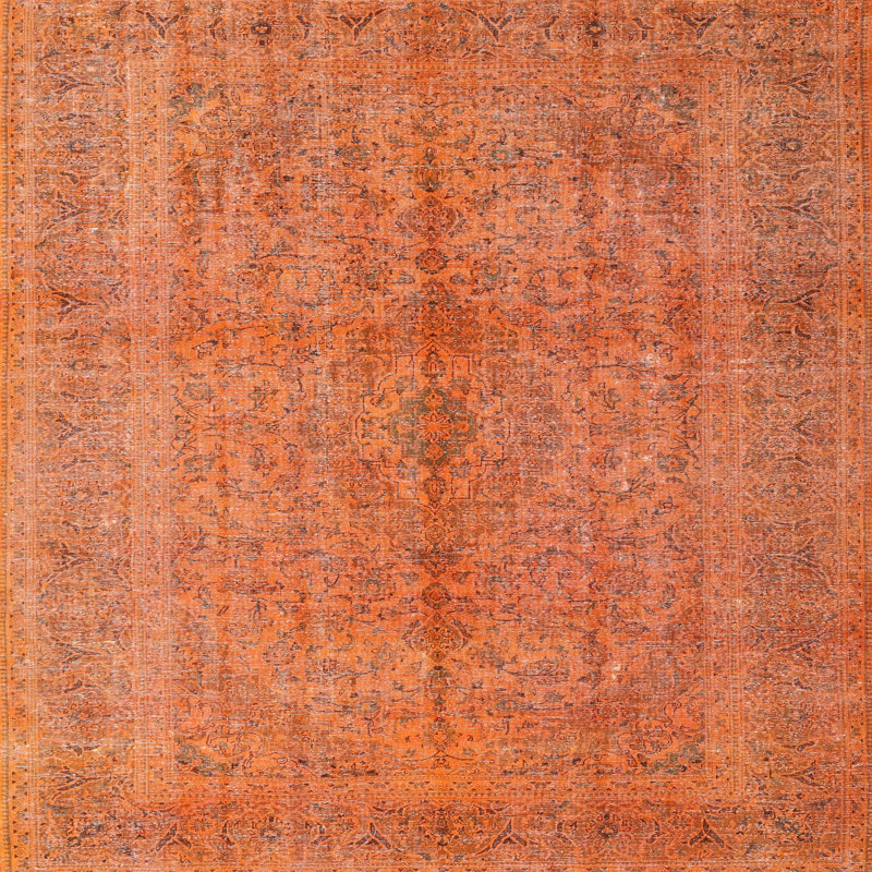 Tapis oriental orange, Rond 3 pi