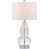 Pied de lampe transparent / abat-jour crème sélectionné