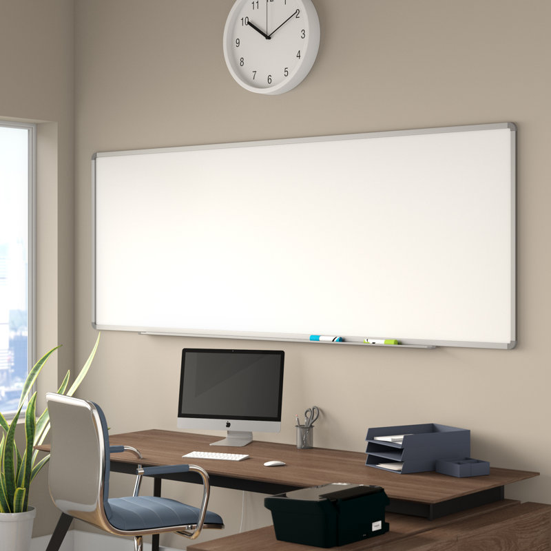 Wall Steel Magnetic Large - 6' - 8' Whiteboard, 40" H x 96" W