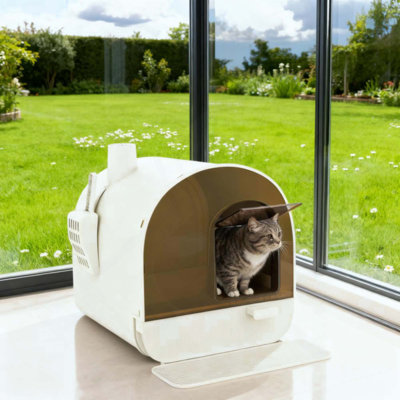 Litière pour chat avec couvercle avec pelle et filtre