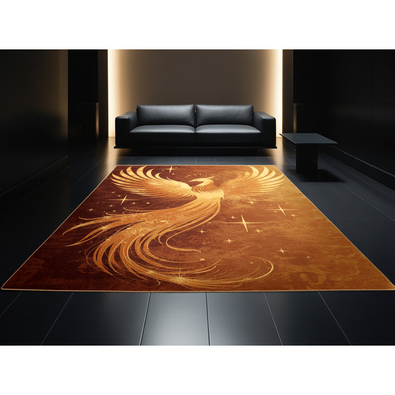 Tapis chic et luxueux lavable à la machine Alan Phoenix brun - Reliure brun clair, 2 x 5
