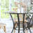 Hardrick 42'' Round Glass Dining Table with Crescent Style Metal Frame-28473368-28473371