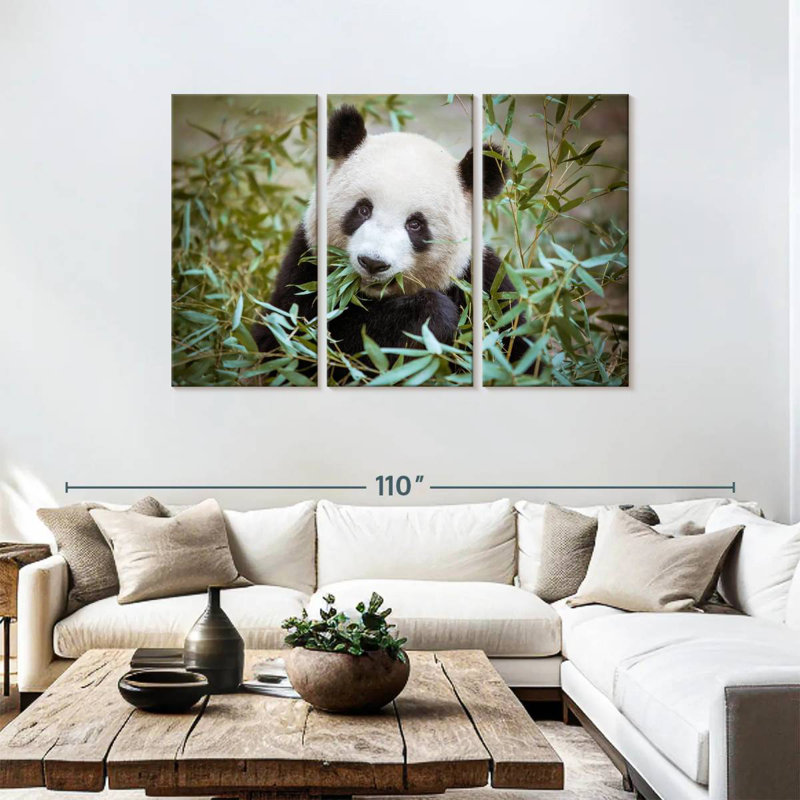 Brampt Panda With Bamboo, 48" H x 74" W