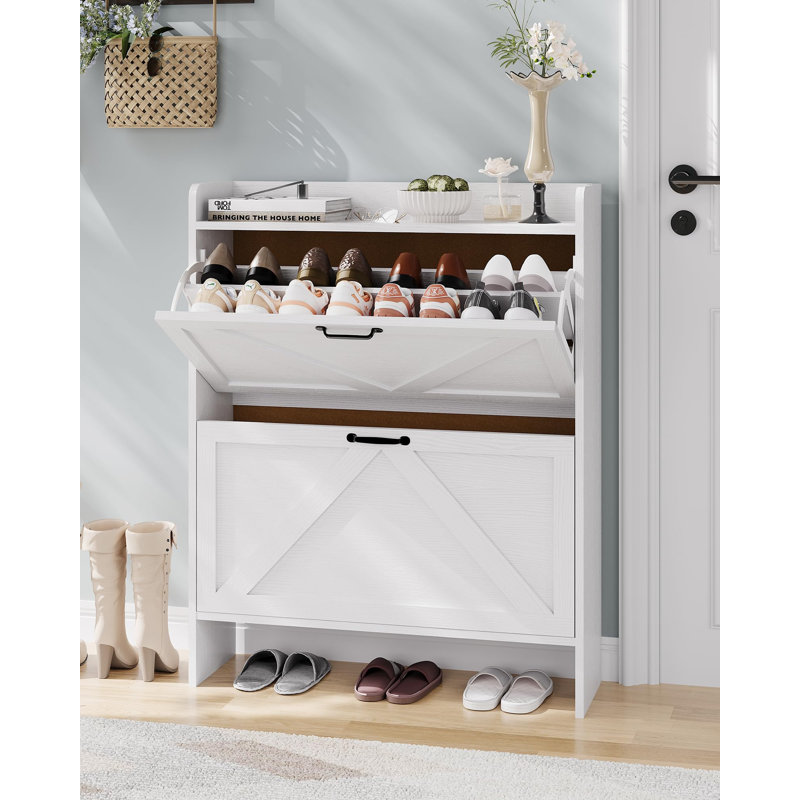 16 Pair Flip Down Shoe Storage