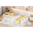 Queen Size Floor Bed With Rails For Kids, Metal Montessori Floor Bed With Door, Easy Assemble, White-489034754-489034877
