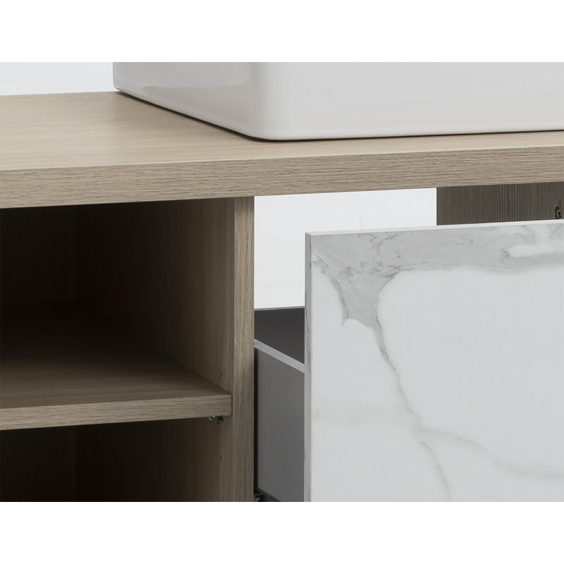 Ladama 124cm Single Bathroom Vanity Base Only in White