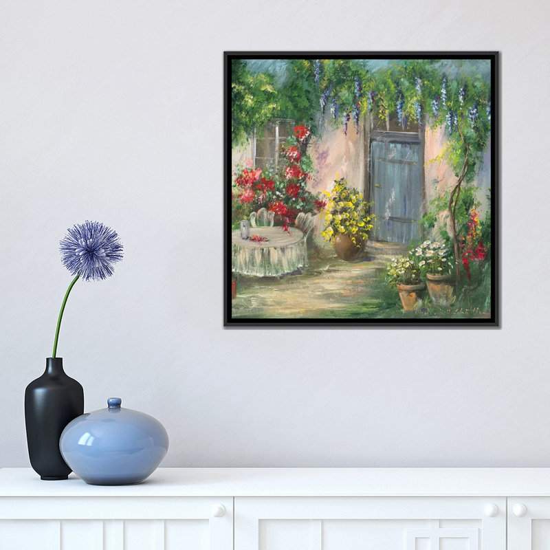 «Romantic II», reproduction sur toile, H 18 po x l 18 po x P 1,5 po, Toile encadrée noire, Pas de tapis